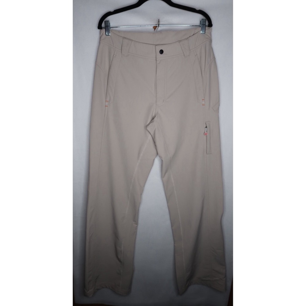 Lululemon Mens 34 Beige Hiking Trail Cargo Pants Stretch Outdoor Performance